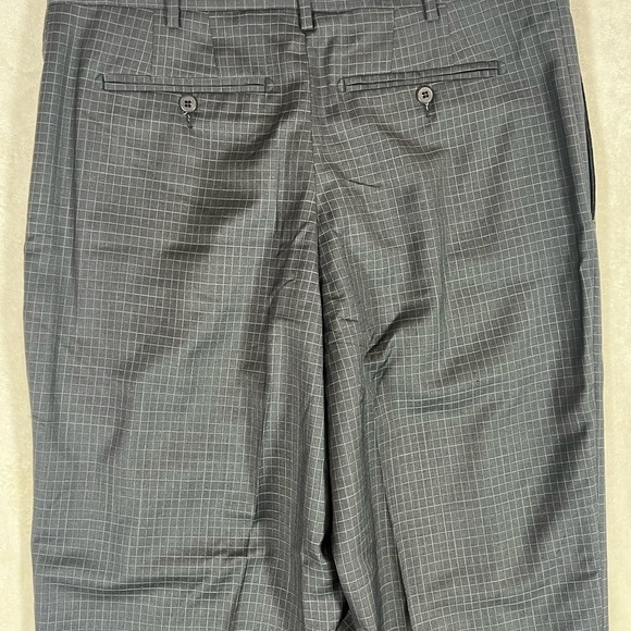 Zanella Made in Italy 33W 31L Navy Windowpane 100% Wool Designer Dress Pants C23 - Picture 8 of 11